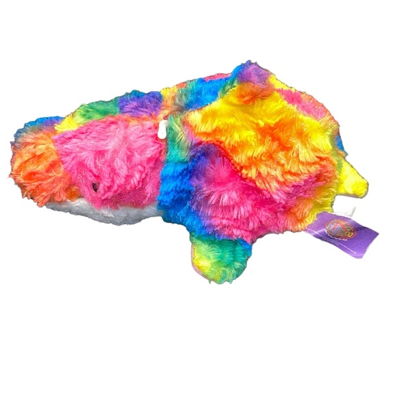 FLIPAZOO Rainbow Dolphin Pink Seal Stuffed Animal Reversible Plush Toy EUC - Picture 7 of 13